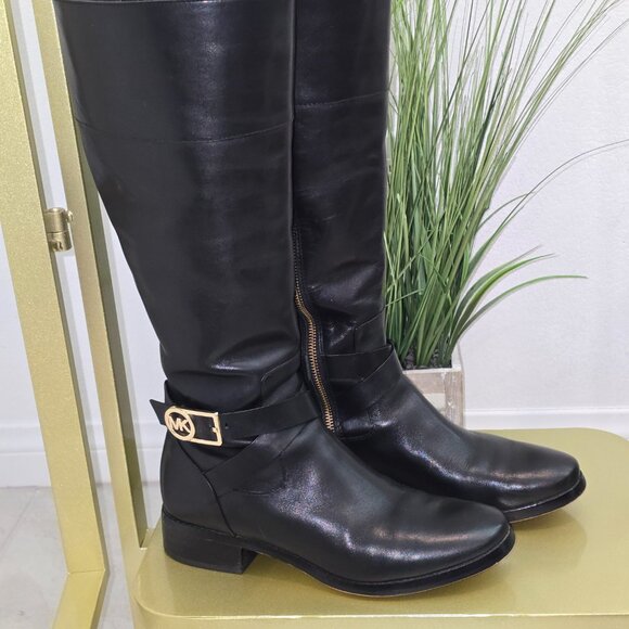 Michael Kors Black Leather Knee Boot - Picture 2 of 14